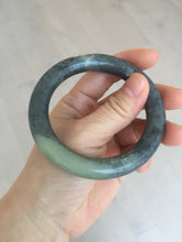 Load image into Gallery viewer, Sale! 100% Natural Certified 56 mm black/white (籽料青花) seed material round cut nephrite Hetian Jade bangle HHE105-5500
