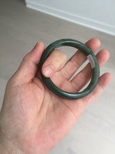 Load image into Gallery viewer, 54.9mm certified natural Type A oily dark green/black jadeite jade bangle AR120-0414
