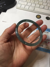 Load image into Gallery viewer, 55.7mm Certified Type A 100% Natural icy watery spring-water green/blue/gray Guatemala slim round cut Jadeite bangle PA104-5534
