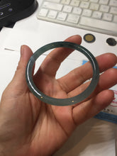 Load image into Gallery viewer, 55.7mm Certified Type A 100% Natural icy watery spring-water green/blue/gray Guatemala slim round cut Jadeite bangle PA104-5534

