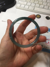 Load image into Gallery viewer, 55.7mm Certified Type A 100% Natural icy watery spring-water green/blue/gray Guatemala slim round cut Jadeite bangle PA104-5534
