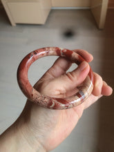 Load image into Gallery viewer, 60.2mm 100% natural red/pink round cut red jasper stone(鸡血石) bangle SY60
