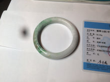 Load image into Gallery viewer, 59.7mm Certified 100% natural type A sunny green white/light purple jadeite jade bangle Z137-5420
