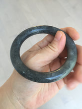 Load image into Gallery viewer, Sale! 100% Natural Certified 56 mm black/white (籽料青花) seed material round cut nephrite Hetian Jade bangle HHE105-5500
