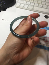 Load image into Gallery viewer, 55.7mm Certified Type A 100% Natural icy watery spring-water green/blue/gray Guatemala slim round cut Jadeite bangle PA104-5534
