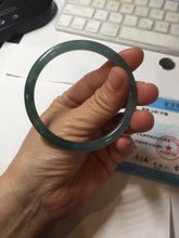 Load image into Gallery viewer, 55.7mm Certified Type A 100% Natural icy watery spring-water green/blue/gray Guatemala slim round cut Jadeite bangle PA104-5534
