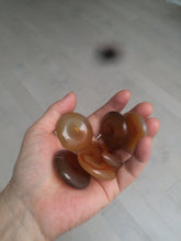 Load image into Gallery viewer, 33-34mm 100% natural icy clear red/yellow agate safety guardian donut add-on item SY26
