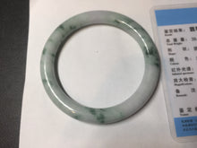 Load image into Gallery viewer, 58mm certificated Type A 100% Natural light green/purple with green floating flowers round cut Jadeite Jade bangle AS81-3018
