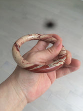 Load image into Gallery viewer, 61mm 100% natural red/pink/ round cut red jasper stone bangle CB73
