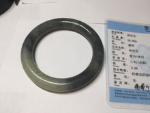 Load image into Gallery viewer, 56mm Certified 100% Natural black/gray sesame paste 芝麻糊 青花 round cut nephrite Jade bangle HHE106-5498
