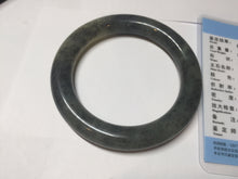 Load image into Gallery viewer, 56mm Certified 100% Natural black/gray sesame paste 芝麻糊 青花 round cut nephrite Jade bangle HHE106-5498
