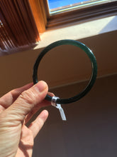 Load image into Gallery viewer, 61.5mm Certified Type A 100% Natural dark green/blue/gray Guatemala slim round cut Jadeite bangle PD22-4457
