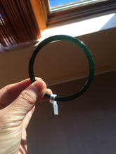 Load image into Gallery viewer, 61.5mm Certified Type A 100% Natural dark green/blue/gray Guatemala slim round cut Jadeite bangle PD22-4457
