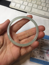 Load image into Gallery viewer, 57mm Certified Type A 100% Natural icy watery white/light green flat slim Jadeite Jade bangle BG222-8572
