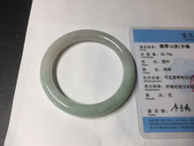 Load image into Gallery viewer, 53.7mm certified natural 100% natural Type A light green round cut jadeite jade bangle BP6-4993
