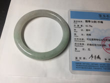 Load image into Gallery viewer, 53.7mm certified natural 100% natural Type A light green round cut jadeite jade bangle BP6-4993
