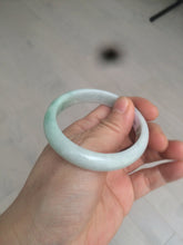 Load image into Gallery viewer, 51.5mm certified 100% natural Type A sunny green/white oval jadeite jade bangle BH57-6125
