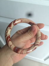 Load image into Gallery viewer, 61mm 100% natural red/pink/ round cut red jasper stone bangle CB73
