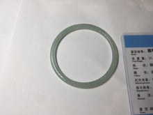 Load image into Gallery viewer, 57mm Certified Type A 100% Natural icy watery white/light green flat slim Jadeite Jade bangle BG222-8572
