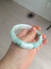 Load image into Gallery viewer, 56.7mm certified 100% natural type A sunny green/white jadeite jade bangle BK71-5217
