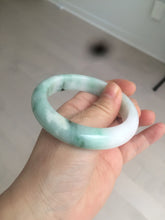 Load image into Gallery viewer, 56.7mm certified 100% natural type A sunny green/white jadeite jade bangle BK71-5217
