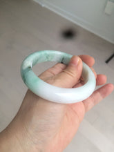 Load image into Gallery viewer, 56.7mm certified 100% natural type A sunny green/white jadeite jade bangle BK71-5217
