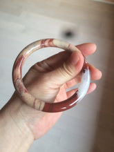 Load image into Gallery viewer, 61mm 100% natural red/pink/gray round cut red jasper stone bangle CB74
