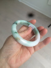 Load image into Gallery viewer, 56.7mm certified 100% natural type A sunny green/white jadeite jade bangle BK71-5217
