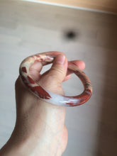 Load image into Gallery viewer, 61mm 100% natural red/pink/gray round cut red jasper stone bangle CB74
