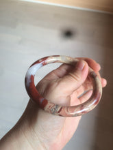 Load image into Gallery viewer, 61mm 100% natural red/pink/gray round cut red jasper stone bangle CB74
