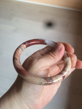 Load image into Gallery viewer, 61mm 100% natural red/pink/gray round cut red jasper stone bangle CB74
