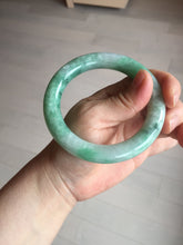 Load image into Gallery viewer, 58.4 certified 100% natural type A light sunny green chubby round cut jadeite jade bangle BL70-5410
