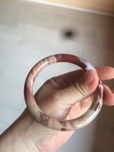 Load image into Gallery viewer, 61mm 100% natural red/pink/gray round cut red jasper stone bangle CB74
