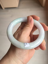 Load image into Gallery viewer, 卖了 60mm certified Type A 100% Natural light sunny green white purple chubby round cut Jadeite Jade bangle BQ70-8570
