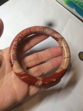 Load image into Gallery viewer, 60.2mm 100% natural red/pink round cut red jasper stone(鸡血石) bangle SY60
