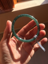 Load image into Gallery viewer, 55mm Certified Type A 100% Natural dark green/blue/gray Guatemala slim round cut Jadeite bangle PD18-4450
