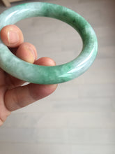 Load image into Gallery viewer, 58.4 certified 100% natural type A light sunny green chubby round cut jadeite jade bangle BL70-5410
