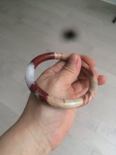 Load image into Gallery viewer, 61mm 100% natural red/pink/gray round cut red jasper stone bangle CB74
