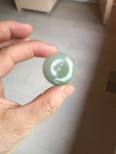 Load image into Gallery viewer, 28.7mm Type A 100% Natural icy watery oily dark green/gray Jadeite Jade Safety Guardian Button donuts Pendant PC117
