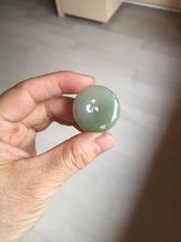 Load image into Gallery viewer, 28.7mm Type A 100% Natural icy watery oily dark green/gray Jadeite Jade Safety Guardian Button donuts Pendant PC117
