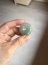 Load image into Gallery viewer, 28.7mm Type A 100% Natural icy watery oily dark green/gray Jadeite Jade Safety Guardian Button donuts Pendant PC117
