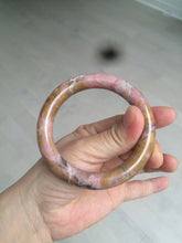 Load image into Gallery viewer, 56 100% natural red/pink/black/gray/brown round cut rose stone (Rhodonite) bangle SY24
