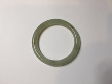 Load image into Gallery viewer, 53mm 100% Natural icy watery light green with floating dandelions round cut nephrite bangle HF99
