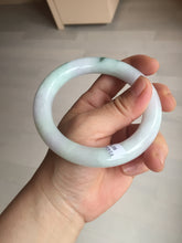 Load image into Gallery viewer, 卖了 60mm certified Type A 100% Natural light sunny green white purple chubby round cut Jadeite Jade bangle BQ70-8570
