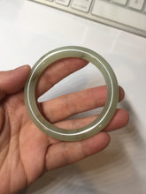 Load image into Gallery viewer, 53mm 100% Natural icy watery light green with floating dandelions round cut nephrite bangle HF99
