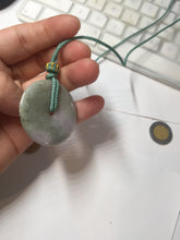 Load image into Gallery viewer, 37mm Type A 100% Natural light green purple Jadeite Jade Safety Guardian Button donuts pendant PA108
