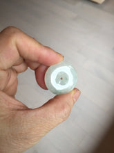 Load image into Gallery viewer, 26.5mm Type A 100% Natural icy watery light green white Jadeite Jade Safety Guardian Button donuts Pendant PC116

