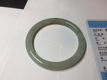 Load image into Gallery viewer, 58.6mm Certified Type A 100% Natural light green/brown round cut Jadeite Jade bangle AR108-4511
