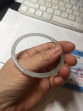 Load image into Gallery viewer, 54.5mm Certified Type A 100% Natural icy watery white/light green/light purple flat slim Jadeite Jade bangle BG224-8576
