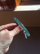 Load image into Gallery viewer, 56mm Certified Type A 100% Natural dark green/blue/gray with flying snow Guatemala slim round cut Jadeite bangle PD17-4445
